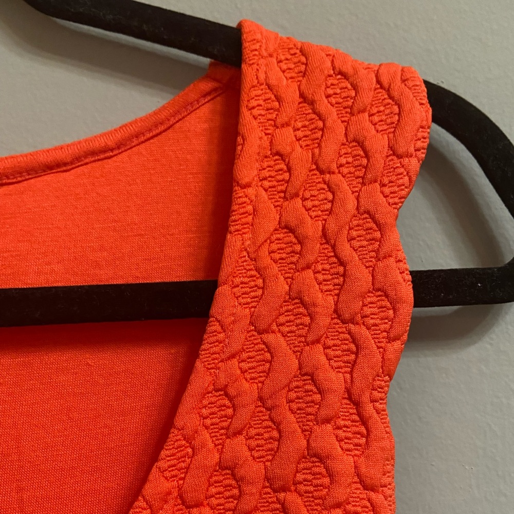 [[Anthropologie]] Maeve Coral Scalloped Dress, Size Medium - Picture 5 of 13